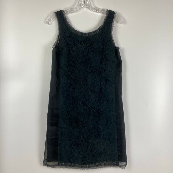 J Crew Gray Silk Organza Floral Cocktail Dress Shift Party Womens Size 0 - Picture 3 of 11